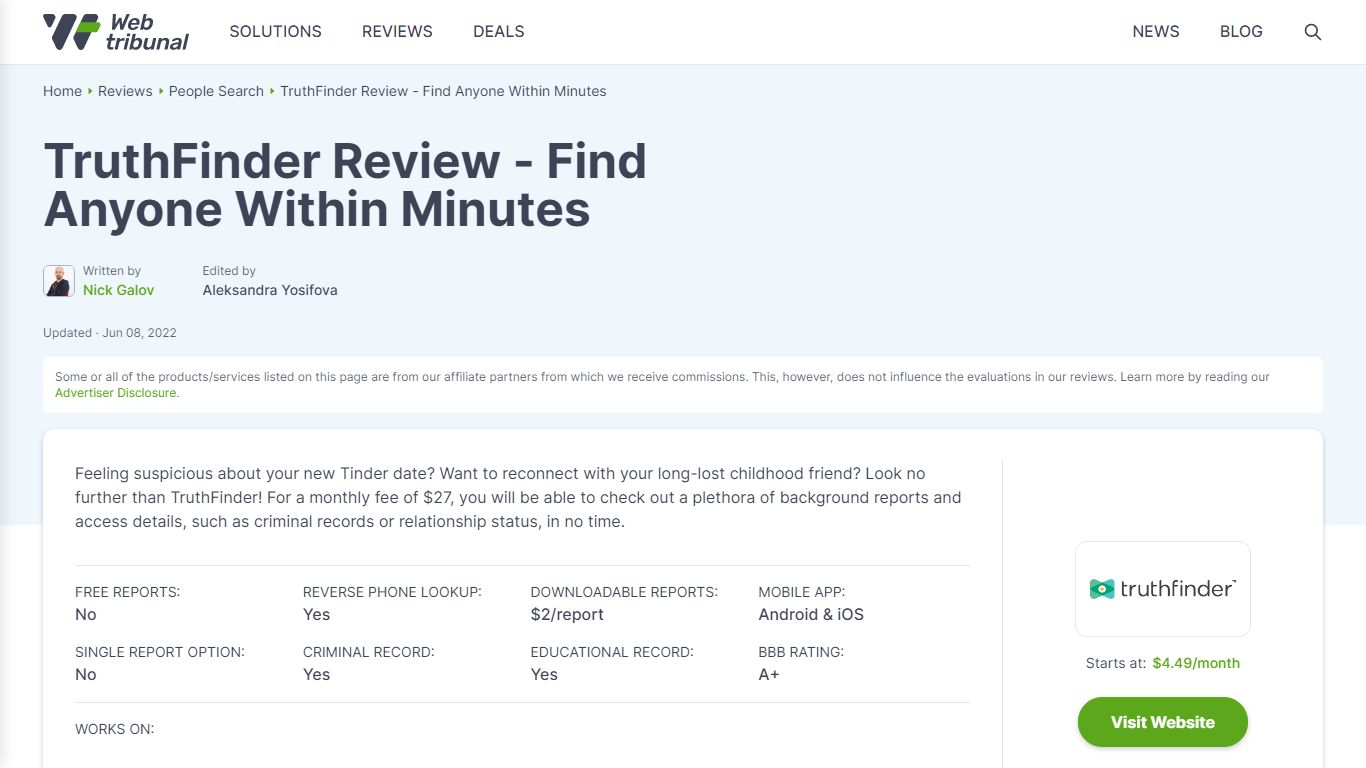 TruthFinder Review - Find Anyone Within Minutes - WebTribunal